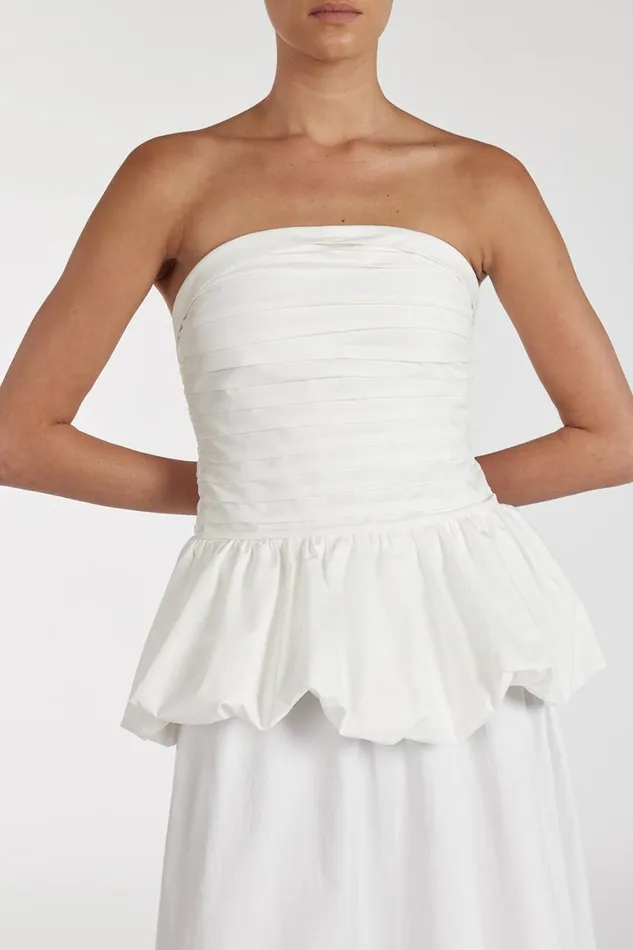 DISSH White Tops PEGGY WHITE COTTON STRAPLESS TOP 8211 Women