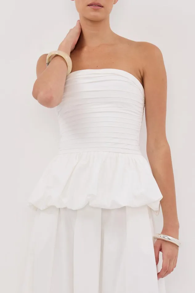 DISSH White Tops PEGGY WHITE COTTON STRAPLESS TOP 8211 Women