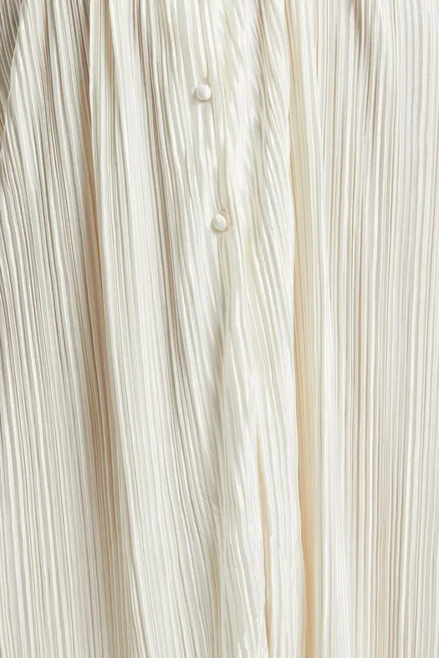 Donelli Midi Dress 8211 Plisse Oversized Collared Shirt Dress In Cream Women Showpo Curve Clothes