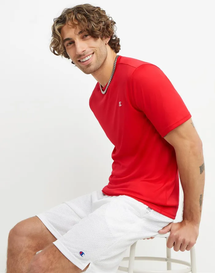 Double Dry Tee Team Red Scarlet Men Champion TShirts and Tops
