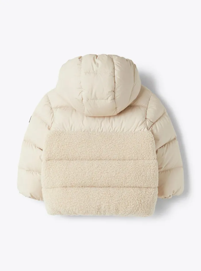 Downjackets Baby 036 Il Gufo Nylon And Curly Fleece Down Jacket