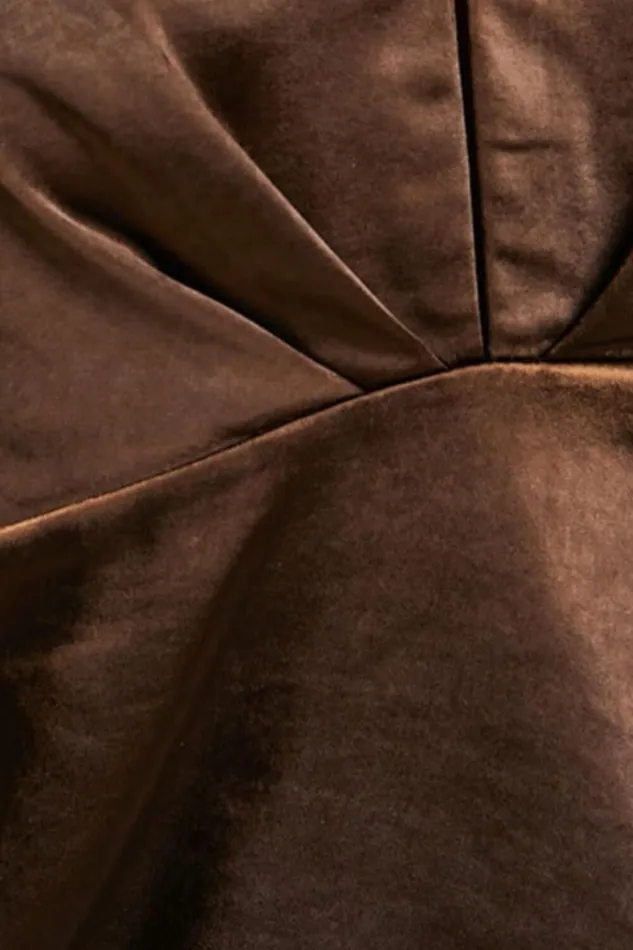 Dreanna Mini Dress 8211 Plunge Tie Halter Neck Low Back Satin Dress In Chocolate Women Showpo Dresses
