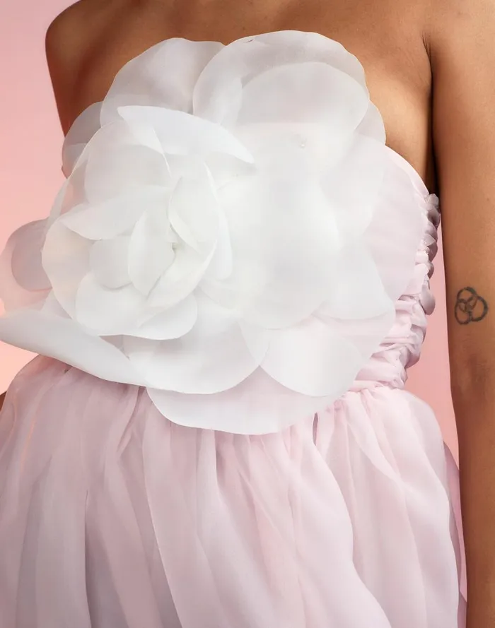 Dresses Women Cynthia Rowley Organza Flower Strapless Dress