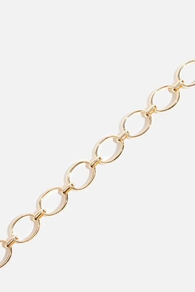 Dynamite Belts Women Open Ovals Chain Belt Yellow