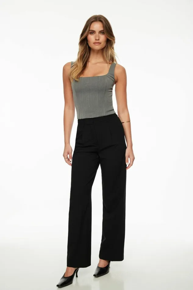 Dynamite Blouses and Tops Women Karla Corset Top Gray