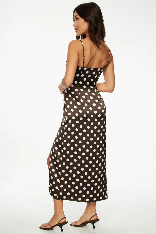 Dynamite Dresses and Jumpsuits Women Geneva Satin Slip Dress Brown