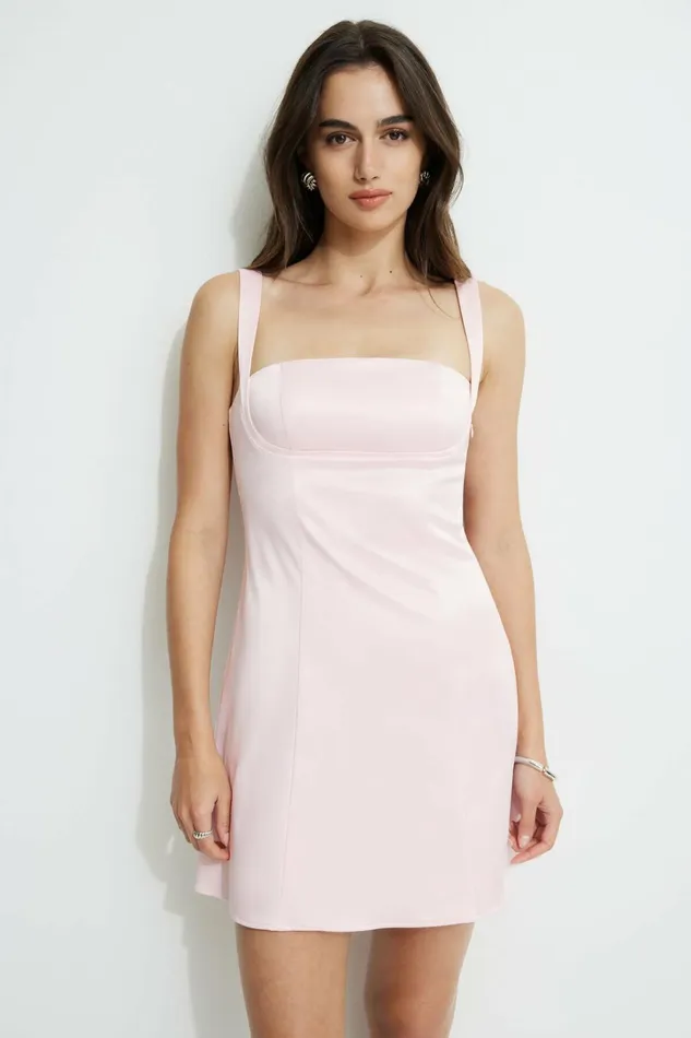 Dynamite Dresses and Jumpsuits Women Ivy Sateen Mini Dress Pink