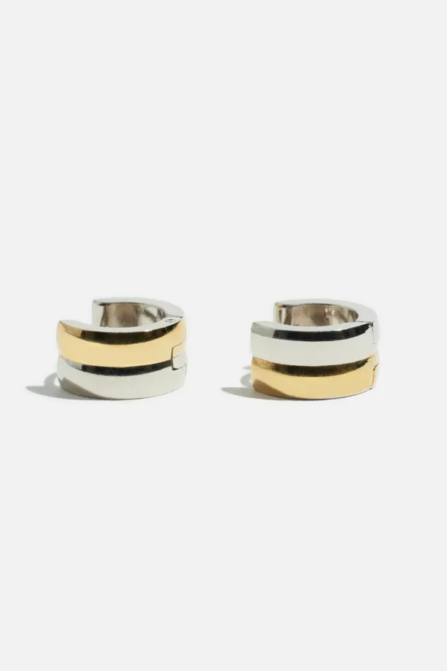 Dynamite Earrings Women 2Tone Huggie Earrings Pink