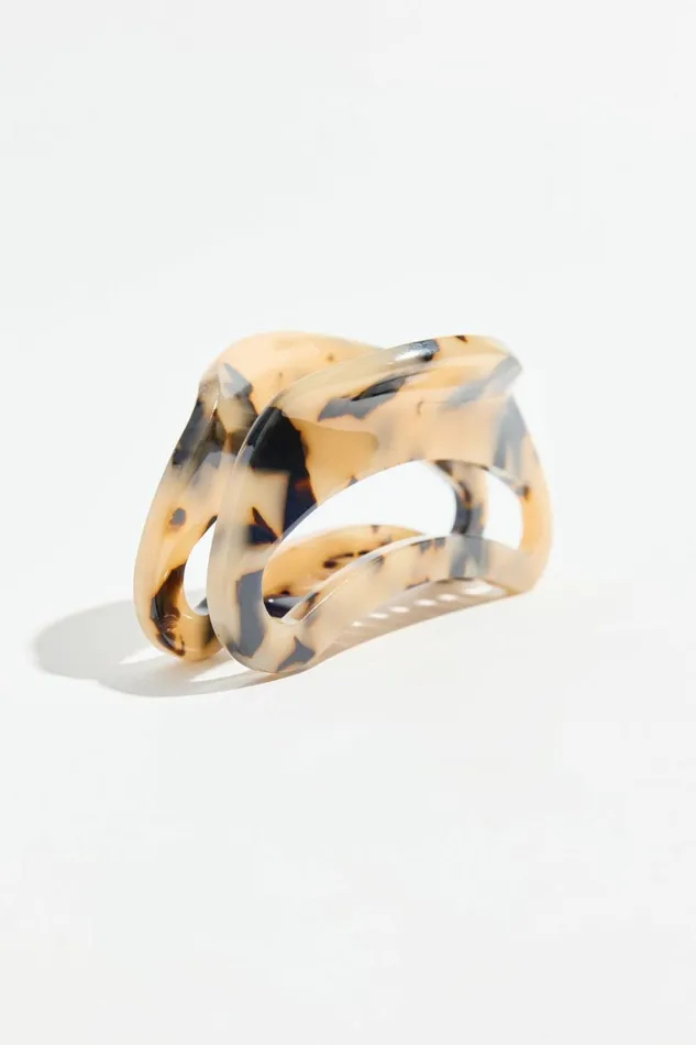 Dynamite Hair Accessories Women Rounded Acetate Claw Hair Clip Brown