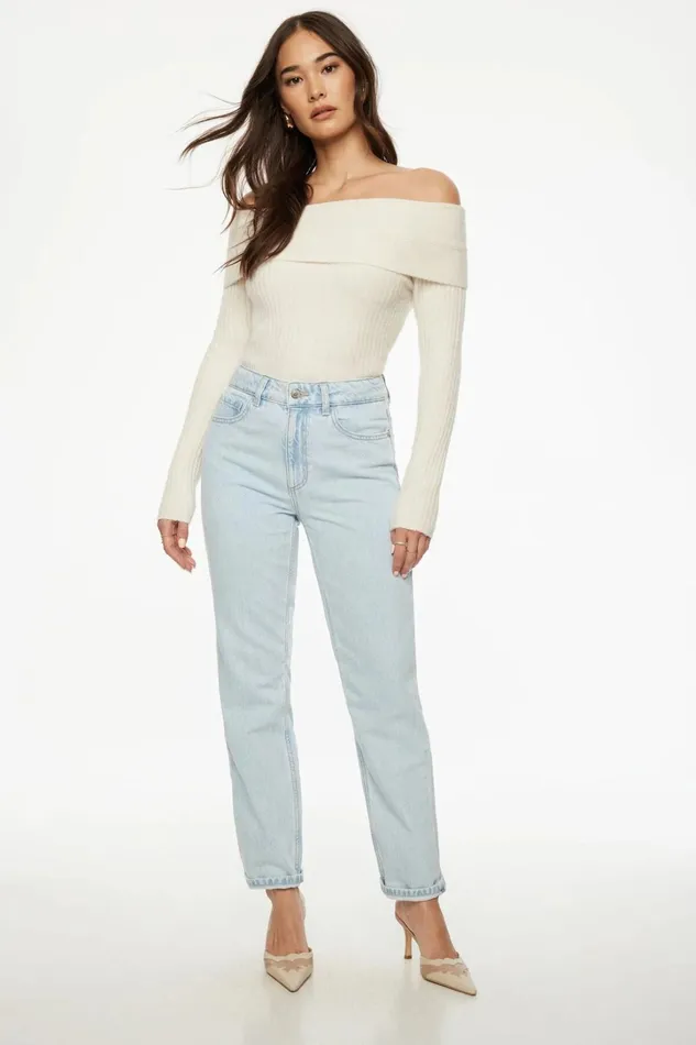 Dynamite Jeans and Denim Women Claudia Mom Jeans Blue