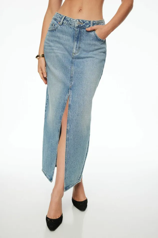 Dynamite Jeans and Denim Women Denim Maxi Skirt Blue