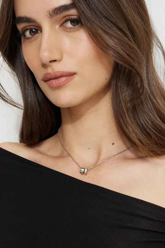 Dynamite Necklaces Women Ring Charm Necklace Gray