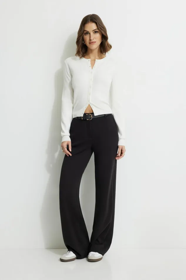 Dynamite Pants Women Anywear Scuba Straight Leg Pants Black