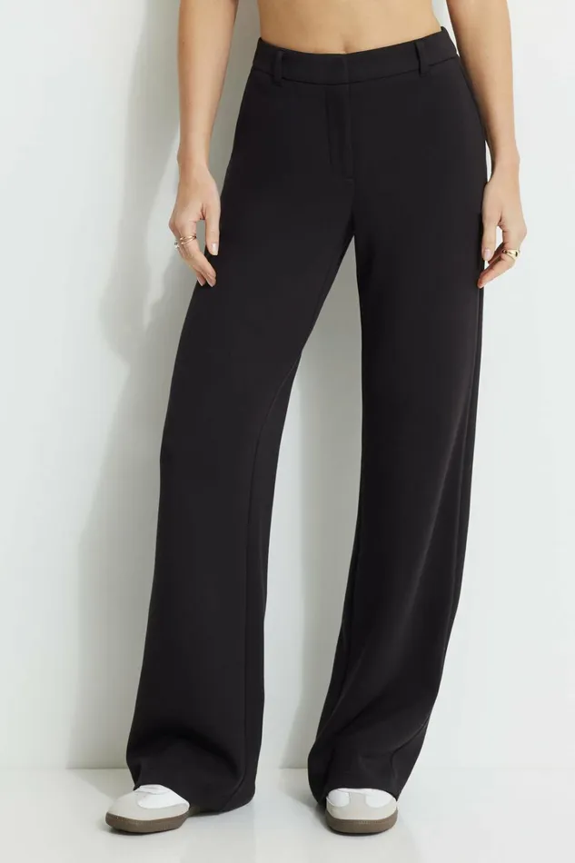 Dynamite Pants Women Anywear Scuba Straight Leg Pants Black