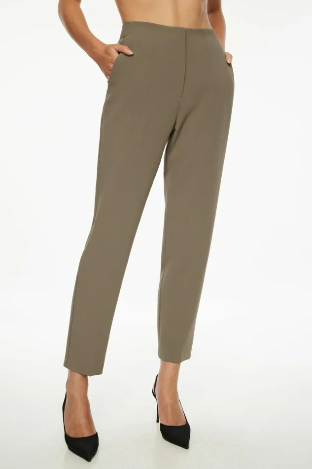 Dynamite Pants Women Emily Tailored Slim Ankle Pants Brown