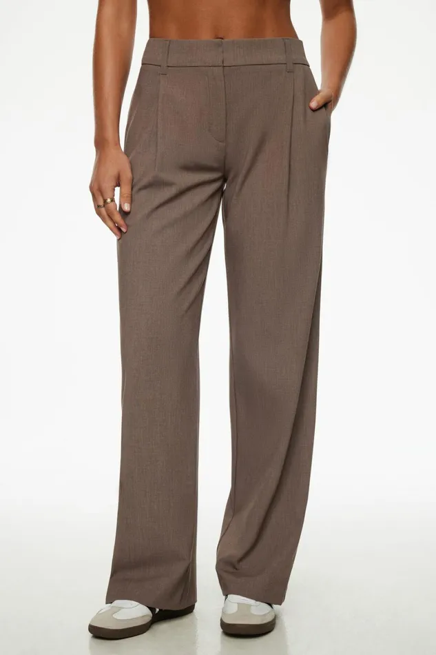 Dynamite Pants Women Low Rise Relaxed Trousers Brown
