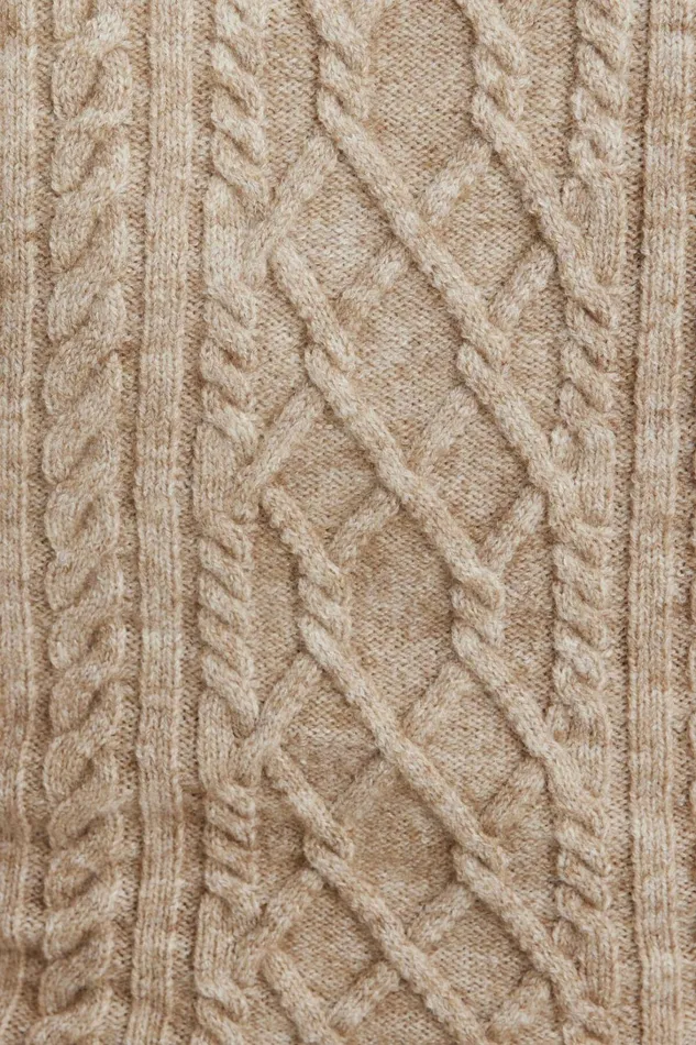 Dynamite Short Sleeve Tops Women Andi Cable Knit Sweater Beige
