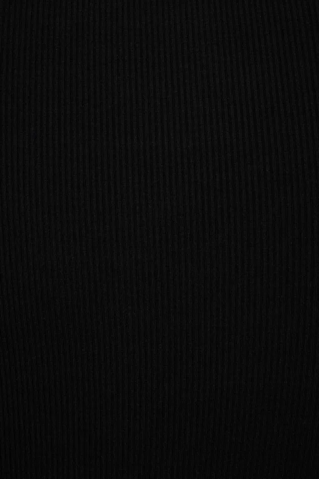 Dynamite Short Sleeve Tops Women Square Neck Ribbed TShirt BLACK