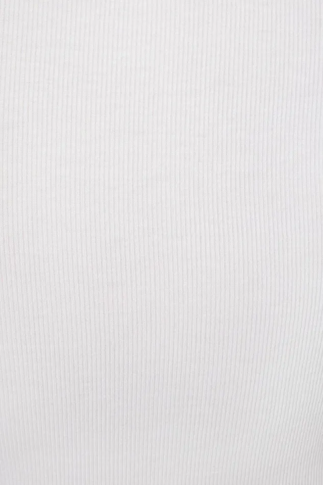 Dynamite Tops Women Ophelia Ribbed Long Sleeve T Shirt White