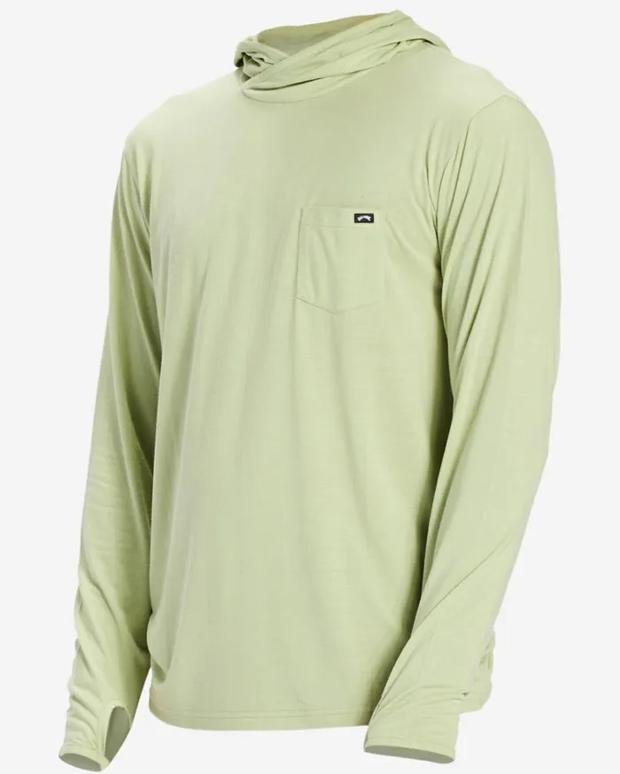 Eclipse Hooded Long Sleeve Surf TShirt Light Sage Men Billabong TShirts