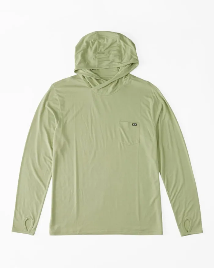 Eclipse Hooded Long Sleeve Surf TShirt Light Sage Men Billabong TShirts