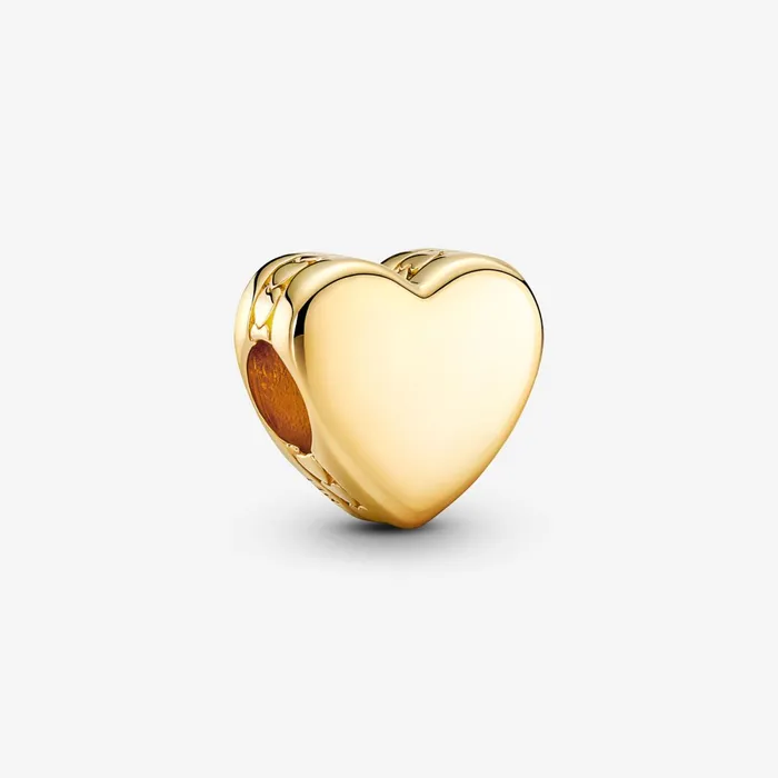 Engravable Charms Women Pandora Engravable Heart Charm Gold Plated