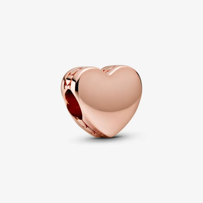 Engravable Charms Women Pandora Engravable Heart Charm Rose Gold Plated