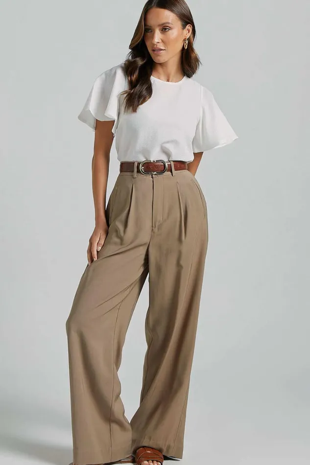 Enzo Top 8211 Flutter Sleeve Scoop Neck Top In White Women Showpo Curve Clothes