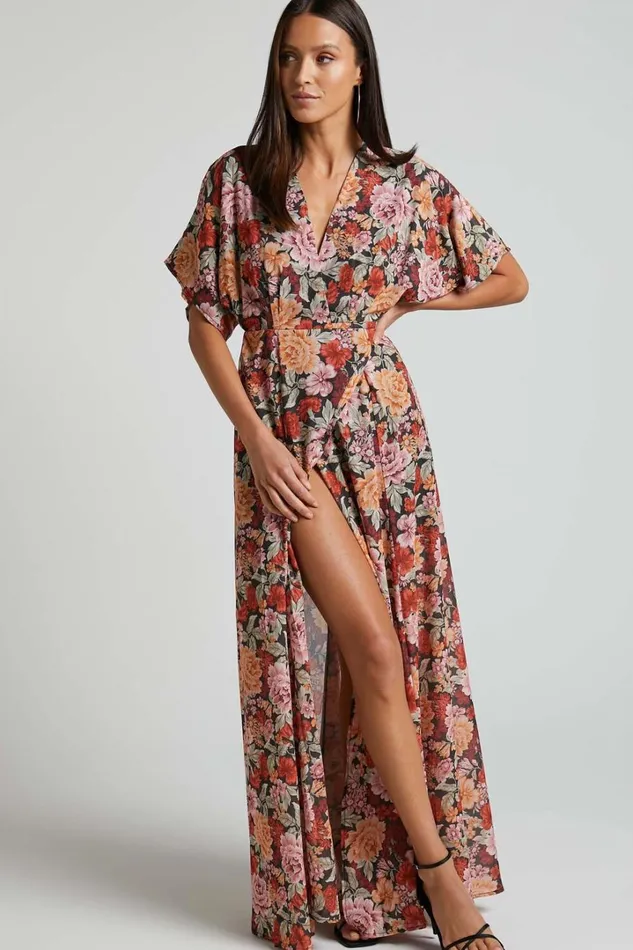 Erenza Maxi Dress 8211 Extended Sleeve Wrap Dress In Boheme Floral Women Showpo Dresses