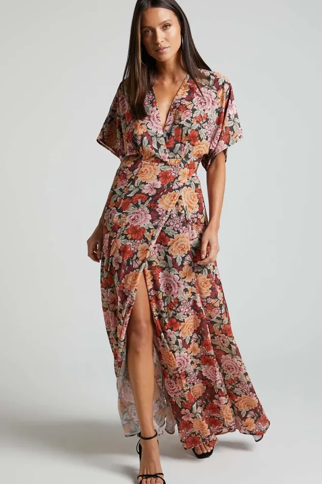 Erenza Maxi Dress 8211 Extended Sleeve Wrap Dress In Boheme Floral Women Showpo Dresses