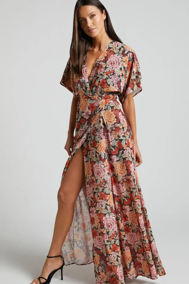 Erenza Maxi Dress 8211 Extended Sleeve Wrap Dress In Boheme Floral Women Showpo Dresses
