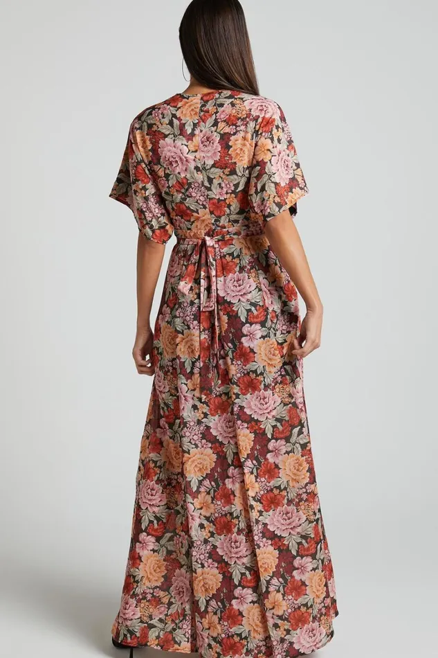 Erenza Maxi Dress 8211 Extended Sleeve Wrap Dress In Boheme Floral Women Showpo Dresses