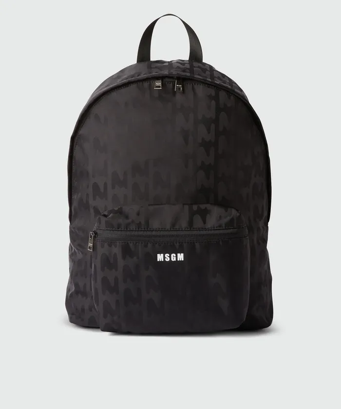 Fabric Backpack With 034White Logo Impact034 In Relief AllOver Men MSGM Backpacks