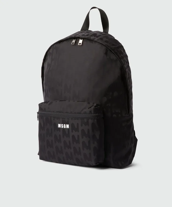 Fabric Backpack With 034White Logo Impact034 In Relief AllOver Men MSGM Backpacks