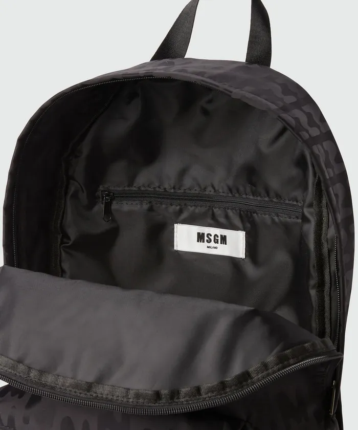 Fabric Backpack With 034White Logo Impact034 In Relief AllOver Men MSGM Backpacks