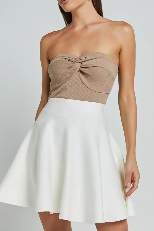 Farrah Mini Skirt 8211 High Waisted A Line Skirt In Off White Women Showpo Skirts