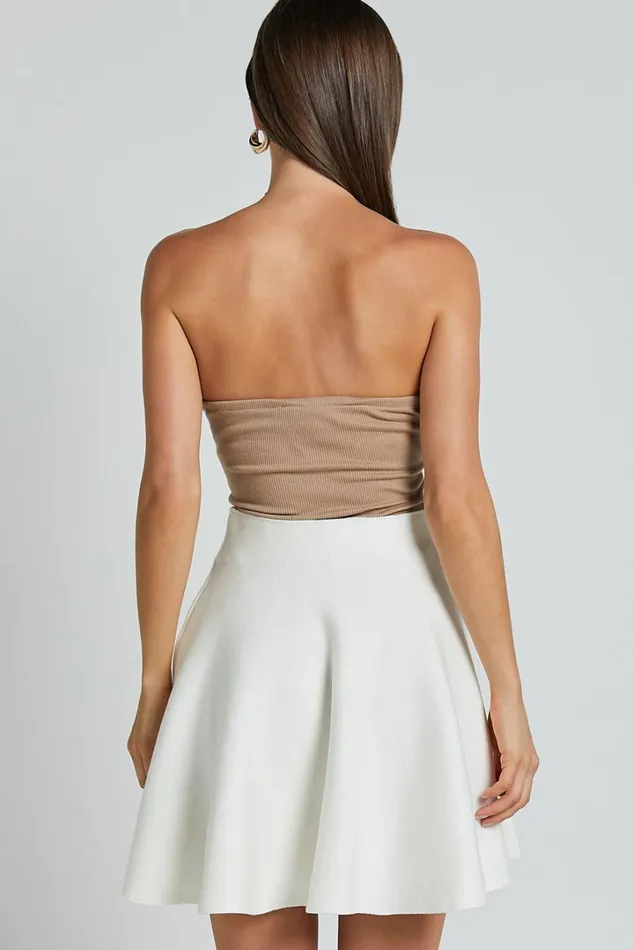 Farrah Mini Skirt 8211 High Waisted A Line Skirt In Off White Women Showpo Skirts