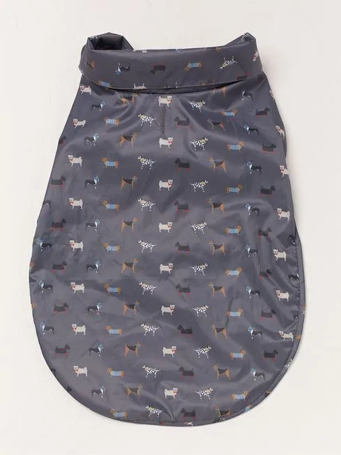 Fatface Pet Coats Grey Marching Dogs 50cm Raincoat
