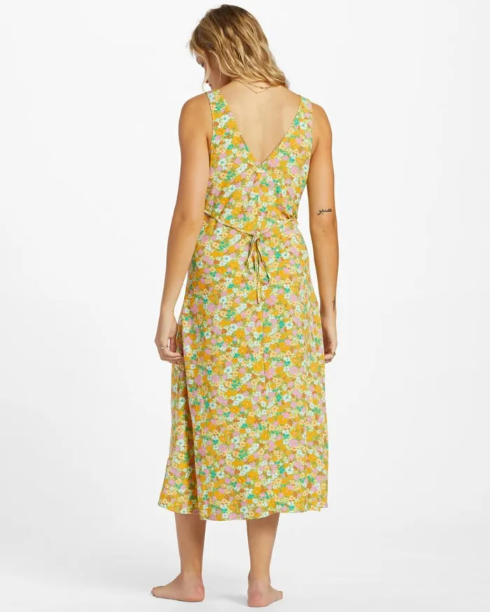 Feel The Love Midi Dress Palm Green Women Billabong Midi Dresses