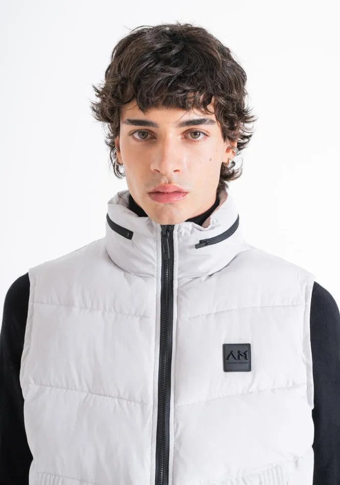 Field Jackets And Coats Men Antony Morato Light Colour Regular Fit Sleeveless Down Jacket With Dupont Sorona Synthetic Padding Ice