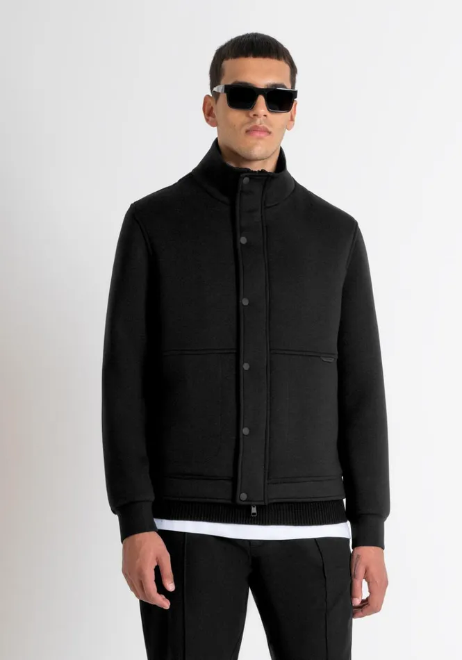 Field Jackets And Coats Men Antony Morato Regular Fit Jacket In Scuba Fabric With Pockets Black Field Jackets And Coats Men Antony Morato Regular Fit Jacket In Scuba Fabric With Pockets Black