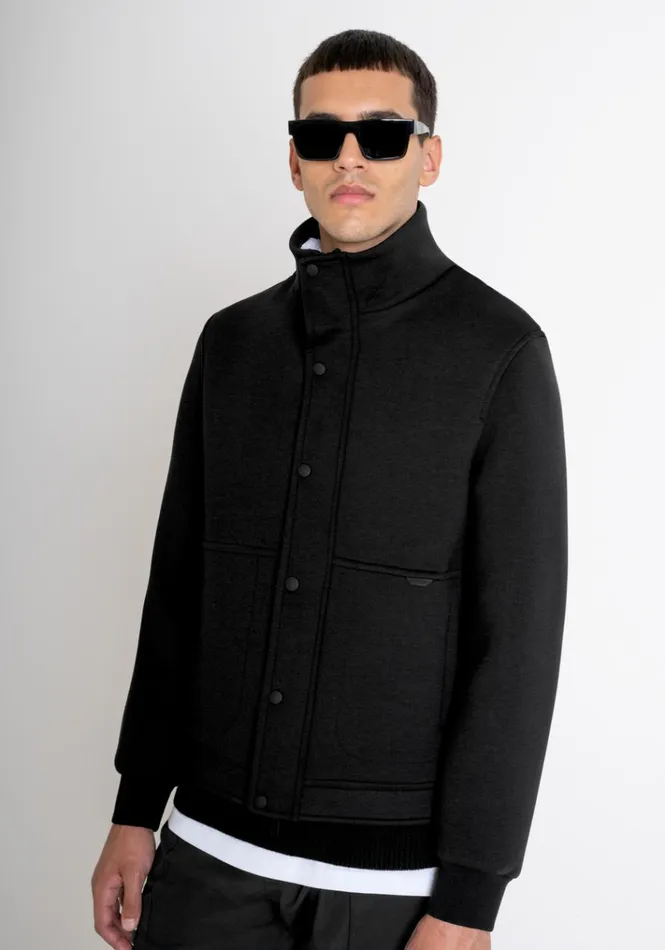 Field Jackets And Coats Men Antony Morato Regular Fit Jacket In Scuba Fabric With Pockets Black