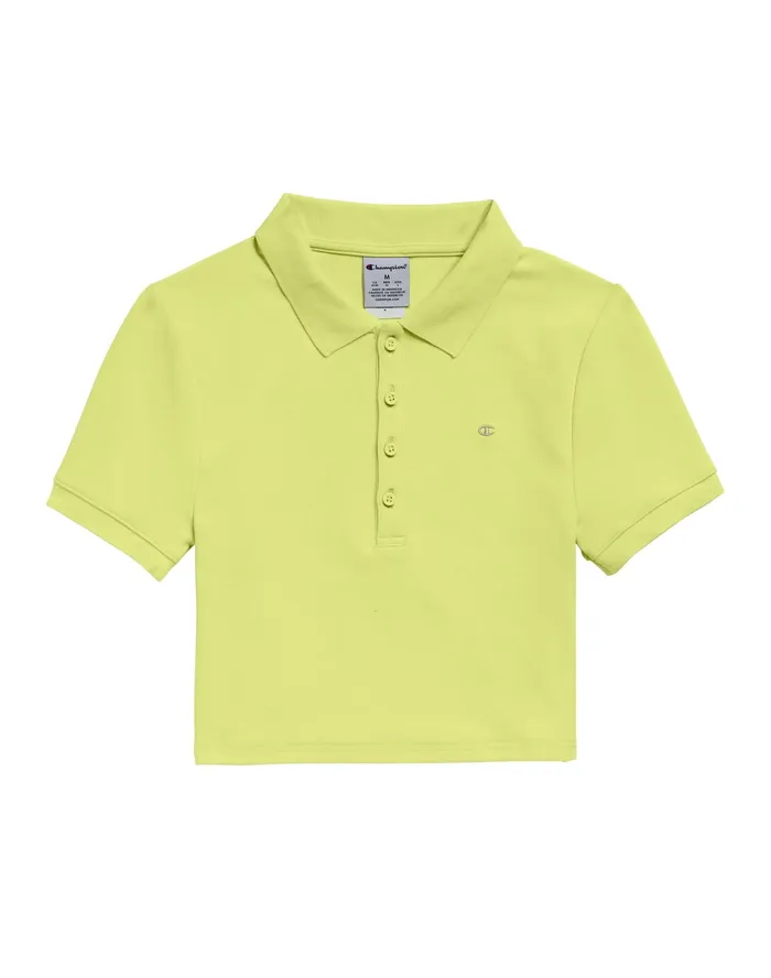 Fitted Polo C Logo Frozen Lime Women Champion TShirts and Tops
