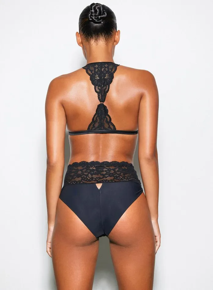 Fleur Du Mal Bralettes and Wireless Bras Women Charlotte Racerback Bra Black Fleur Du Mal Bralettes and Wireless Bras Women Charlotte Racerback Bra Black