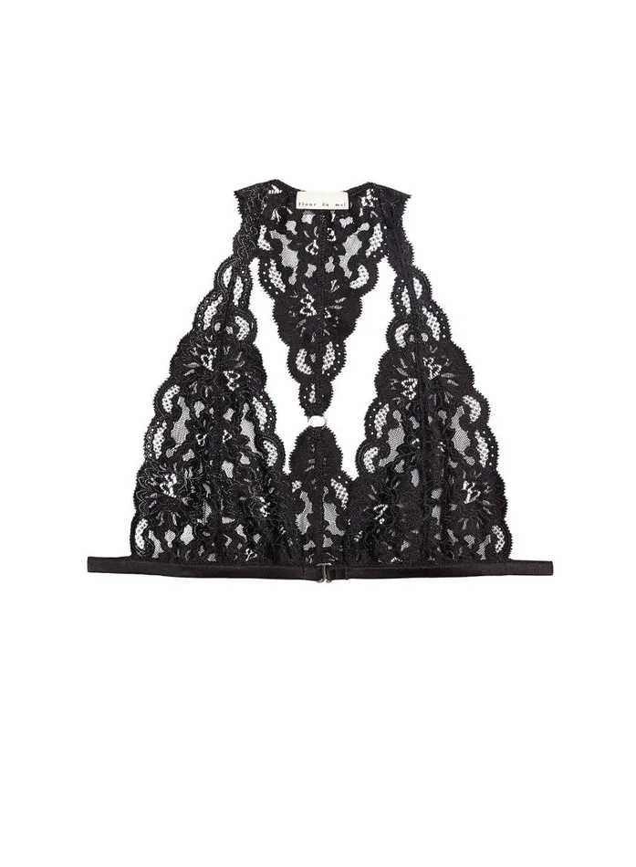 Fleur Du Mal Bralettes and Wireless Bras Women Charlotte Racerback Bra Black Fleur Du Mal Bralettes and Wireless Bras Women Charlotte Racerback Bra Black
