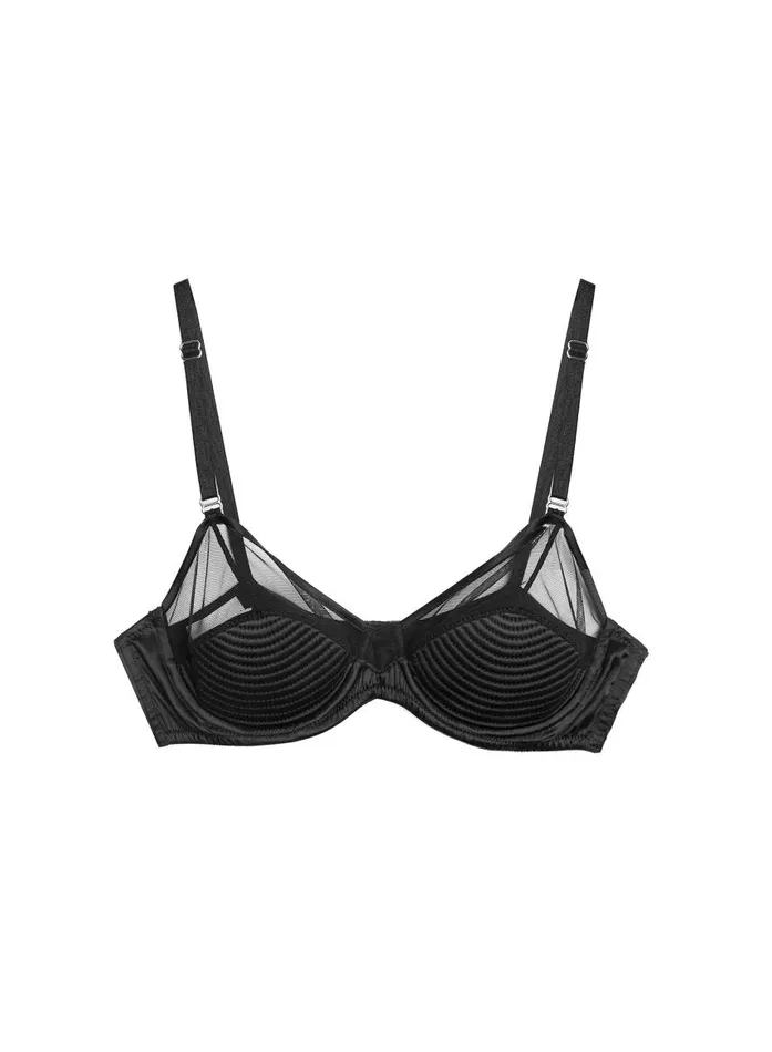 Fleur Du Mal Bridal Women Top Stitch Bebe Bra Black Fleur Du Mal Bridal Women Top Stitch Bebe Bra Black