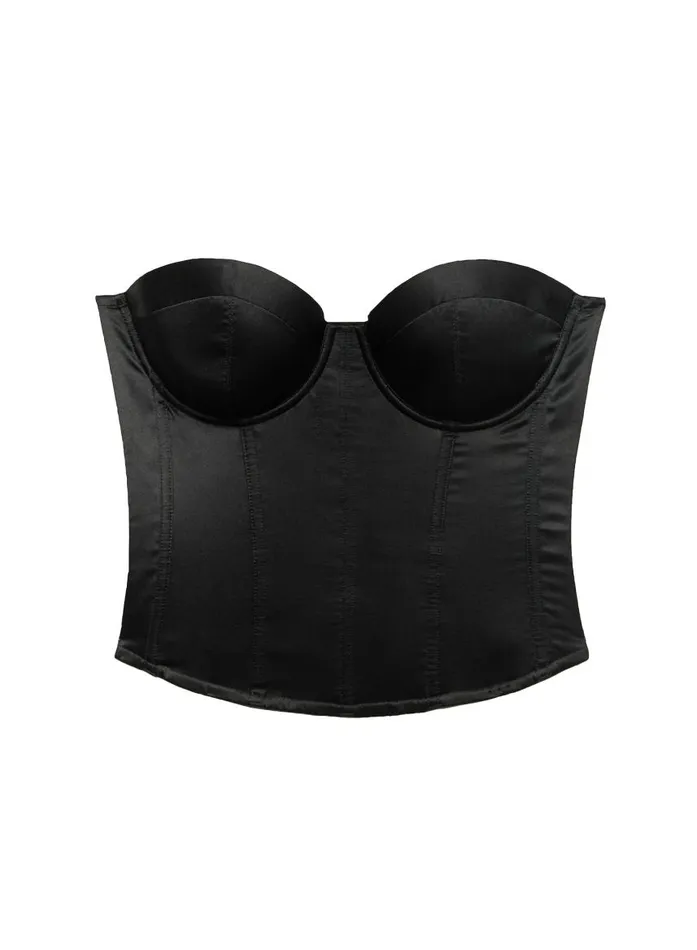 Fleur Du Mal Bustiers and Bra Tops Women Hamptons Bustier Black