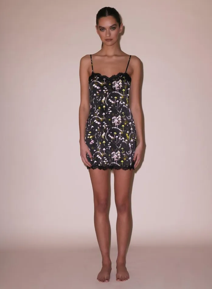 Fleur Du Mal Dresses Women Ethereal Mushroom Mini Slip Ethereal Mushroom Print Fleur Du Mal Dresses Women Ethereal Mushroom Mini Slip Ethereal Mushroom Print
