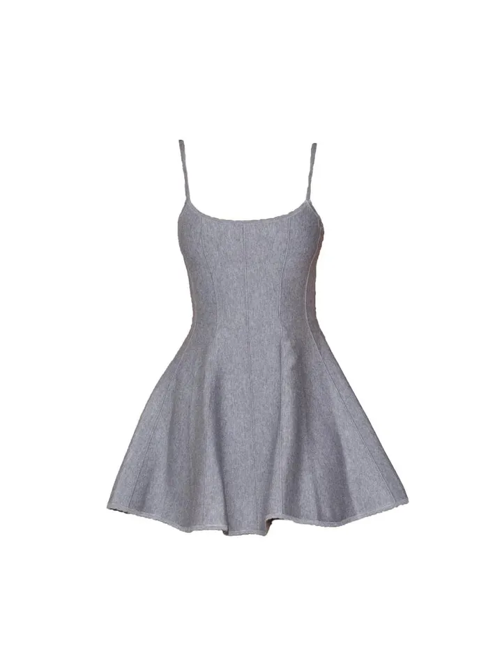 Fleur Du Mal Dresses Women Flared Corset Dress Heather Grey Fleur Du Mal Dresses Women Flared Corset Dress Heather Grey