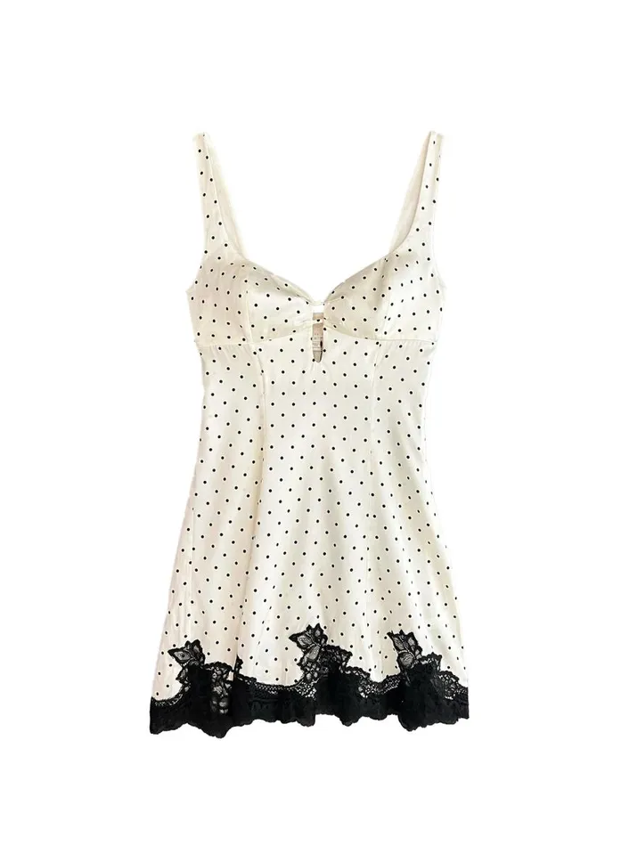 Fleur Du Mal Dresses Women Polka Dot Keyhole Dress Ivory Dot Fleur Du Mal Dresses Women Polka Dot Keyhole Dress Ivory Dot